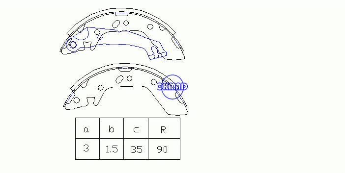 HYUNDAI ACCENT II Saloon KIA（DYK）QIANLIMAドラムブレーキシューズFMSI：1451-S749 OEM：58305-25A00 FSB606 MK11165 GS8684、OK-BS319